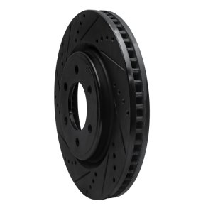 Ford Bronco Brake Rotor (1) - Front Left - R1 Concepts - Drilled & Slotted - Black - `21-`25